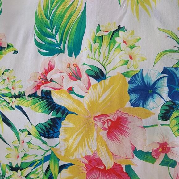 Tommy Bahama Floral Silk Blouse Womens Size M Multicolor Button Down Lightweight - Picture 7 of 10